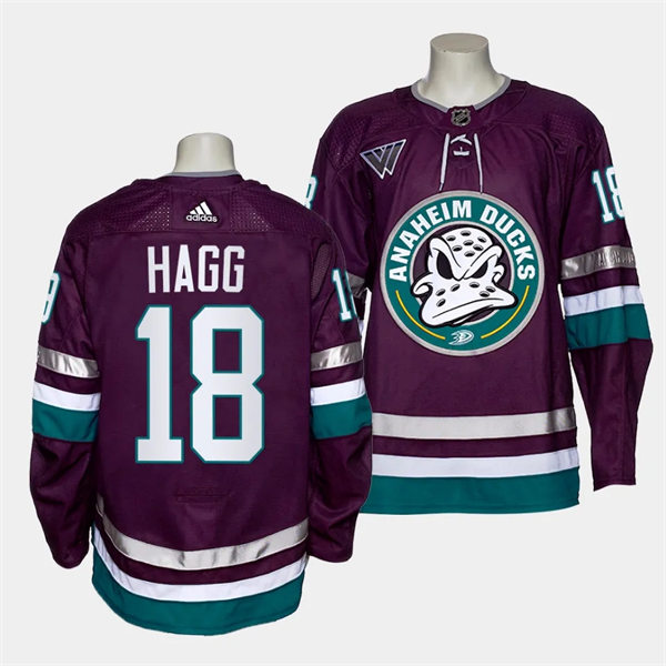  Mens Youth Anaheim Ducks #18 Robert Hagg 2023-24 Purple Alternate30th Anniversary Jersey 