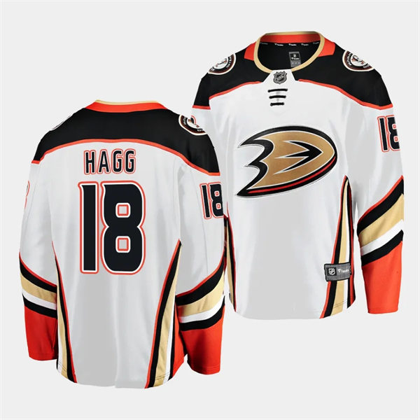  Mens Youth Anaheim Ducks #18 Robert Hagg Away White Jersey 
