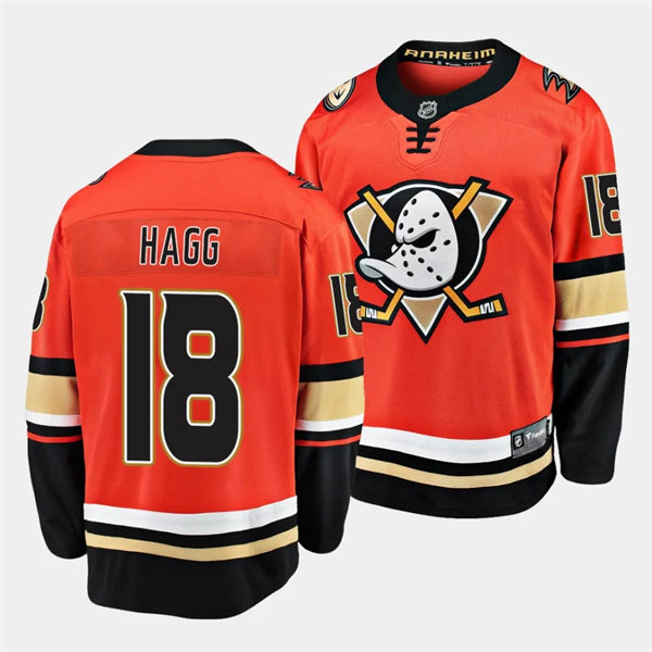  Mens Youth Anaheim Ducks #18 Robert Hagg Orange Alternate Jersey 