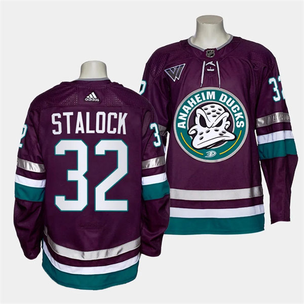  Mens Youth Anaheim Ducks #32 Alex Stalock 2023-24 Purple Alternate30th Anniversary Jersey 
