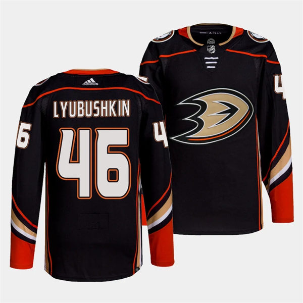  Mens Youth Anaheim Ducks #46 Ilya Lyubushkin Black Home Jersey 