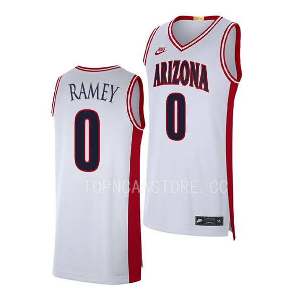  Mens Youth Arizona Wildcats #0 Courtney Ramey 2023 White Basketball Limited Retro Jersey 