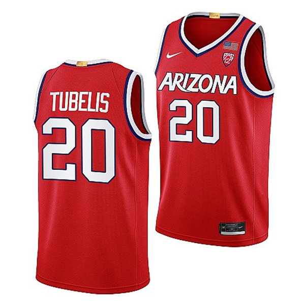  Mens Youth Arizona Wildcats #20 Tautvilas Tubelis Nike Red 2022-23 College Basketball Game Jersey 