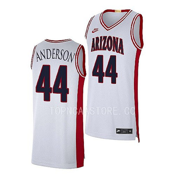  Mens Youth Arizona Wildcats #44 Dylan Anderson 2023 White Basketball Limited Retro Jersey 