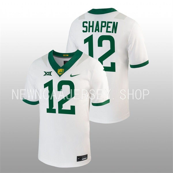  Mens Youth Baylor Bears #12 Blake Shapen White Nike College Football Game Jersey 