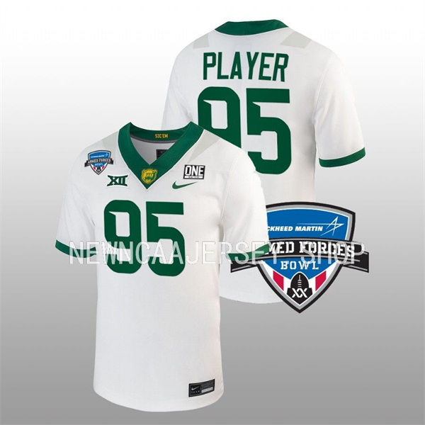  Mens Youth Baylor Bears #95 Jaxon Player White Nike College Football Game Jersey 
