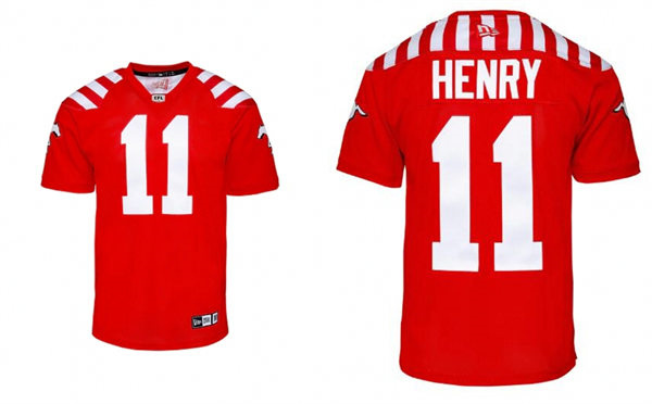  Mens Youth Calgary Stampeders #11 Malik Henry Red 2023 New Uniform Jersey 