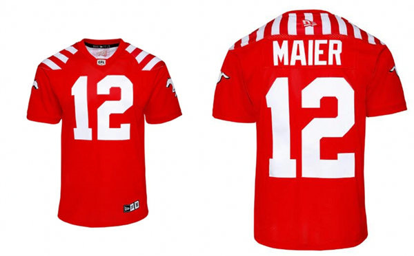  Mens Youth Calgary Stampeders #12 Jake Maier Red 2023 New Uniform Jersey 