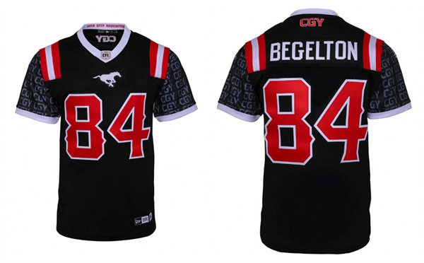 Mens Youth Calgary Stampeders #84 Reggie Begelton Black 2023 New Uniform Jersey 