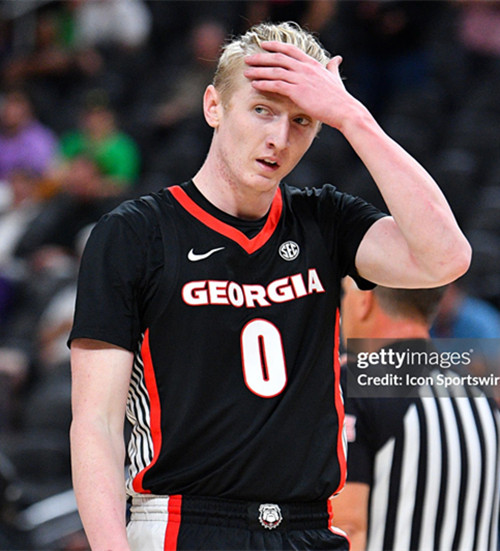  Mens Youth Georgia Bulldogs #0 Blue Cain Black College Basketball Game Jersey 