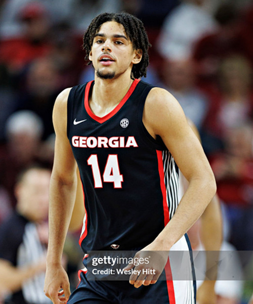  Mens Youth Georgia Bulldogs #14 Asa Newell Black College Basketball Game Jersey 