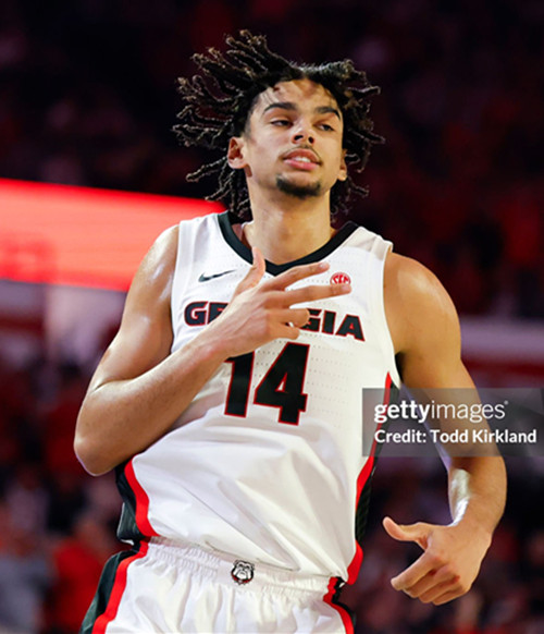  Mens Youth Georgia Bulldogs #14 Asa Newell White College Basketball Game Jersey 