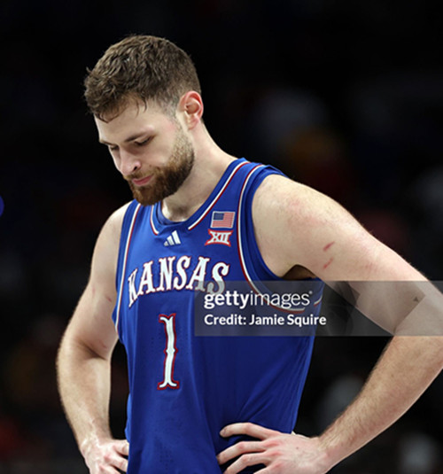  Mens Youth Kansas Jayhawks #1 Hunter Dickinson 2025 Royal College Football Game Jersey 