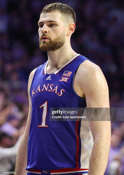  Mens Youth Kansas Jayhawks #1 Hunter Dickinson Royal  White College Football Game Jersey 