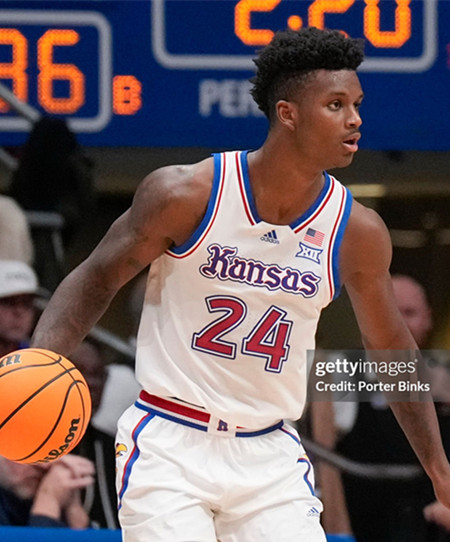  Mens Youth Kansas Jayhawks #24 K.J.Adams Jr. White THEPHOG College Football Game Jersey 