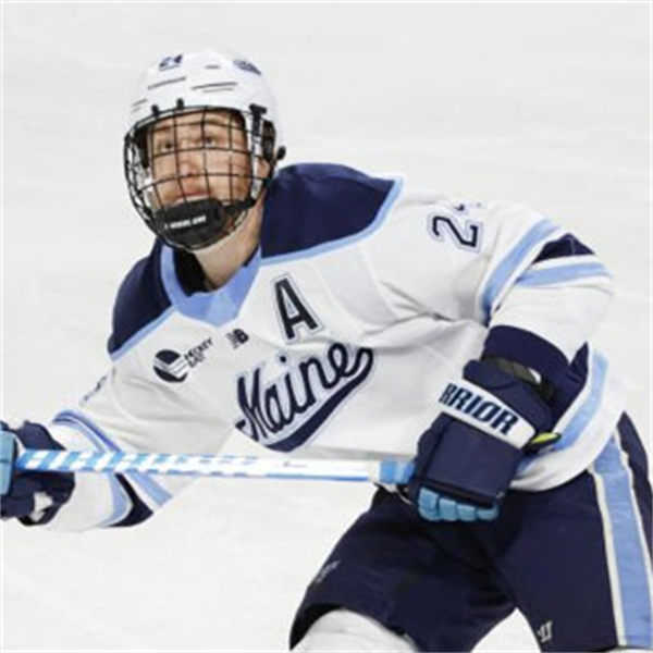  Mens Youth Maine Black Bears #24 Nolan Renwick White College Hockey Game Jersey 