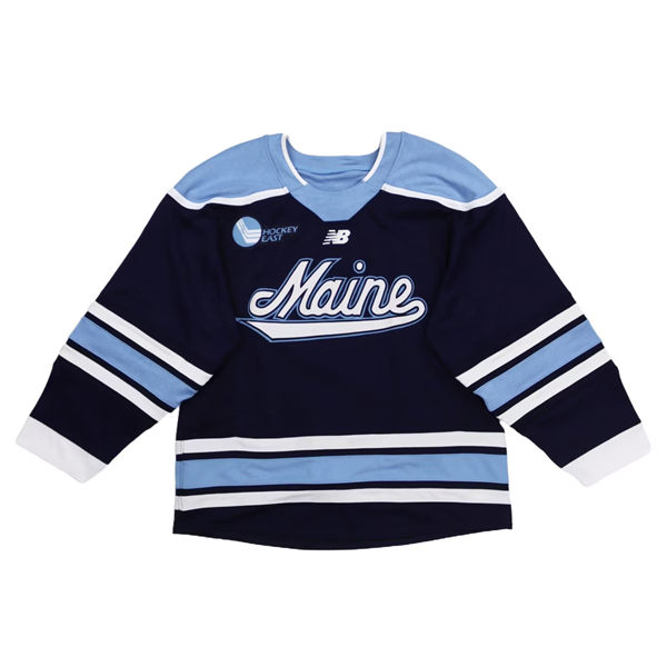  Mens Youth Maine Black Bears Blank Navy College Hockey Team Jersey 