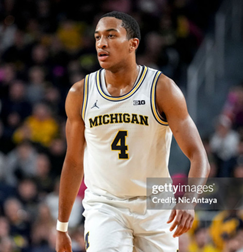 Mens Youth Michigan Wolverines #4 Nimari Burnett White College Basketball Game Jersey 
