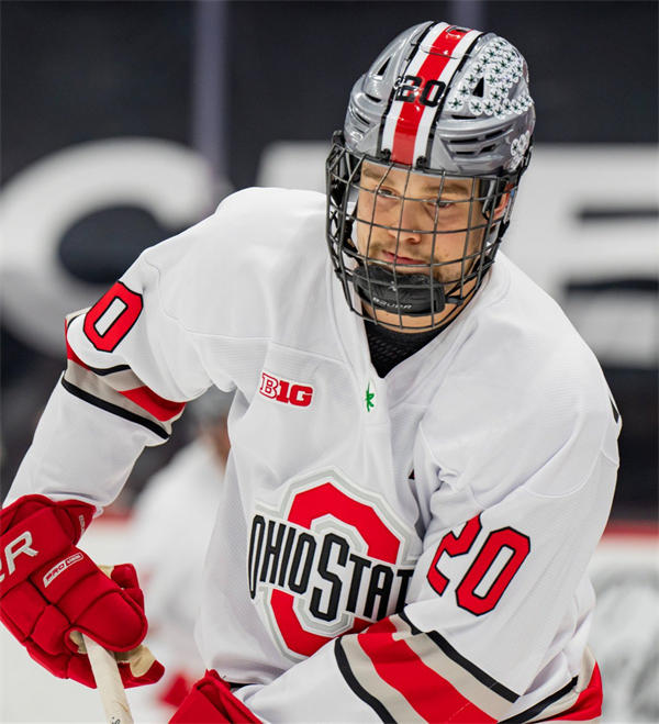  Mens Youth Ohio State Buckeyes #20 Aiden Hansen-Bukata 2025 White Exclusive Pro Sports  Hockey Jersey 