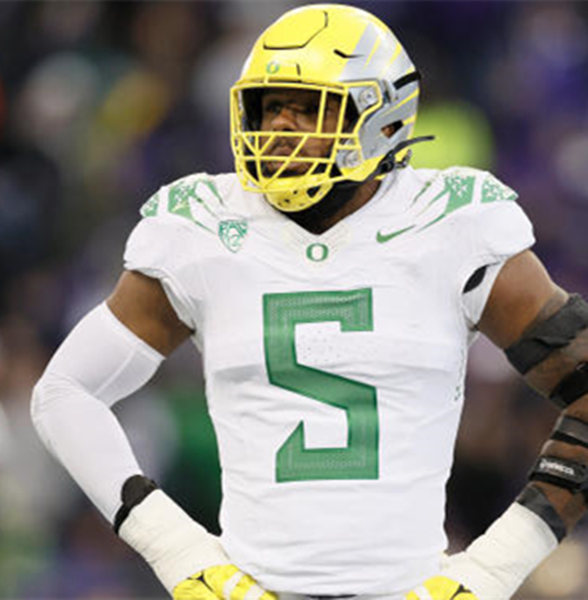  Mens Youth Oregon Ducks ##5 Kayvon Thibodeaux Nike White College Football Game Jersey 
