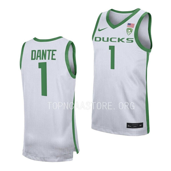  Mens Youth Oregon Ducks #1 N'Faly Dante Nike White College Basketball Game Jersey 