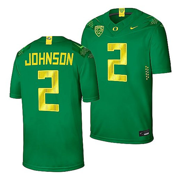  Mens Youth Oregon Ducks #2 DJ Johnson Nike Green College Football Game Jersey 