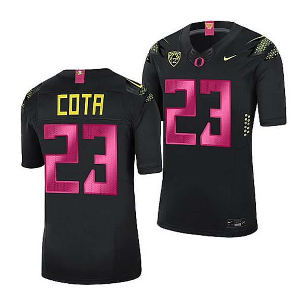  Mens Youth Oregon Ducks #23 Chase Cota Nike Black College Football Game Jersey 