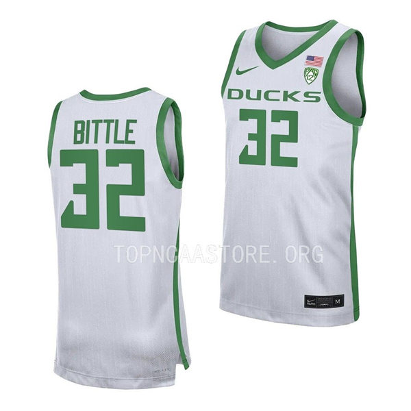  Mens Youth Oregon Ducks #32 Nathan Bittle Nike White College Basketball Game Jersey 
