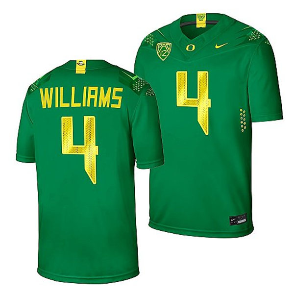  Mens Youth Oregon Ducks #4 Bennett Williams Nike Green College Football Game Jersey 