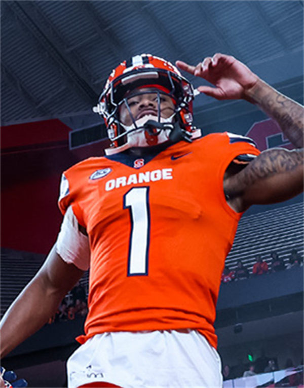  Mens Youth Syracuse Orange #1 LeQuint Allen Jr Orange College Football Game Jersey 