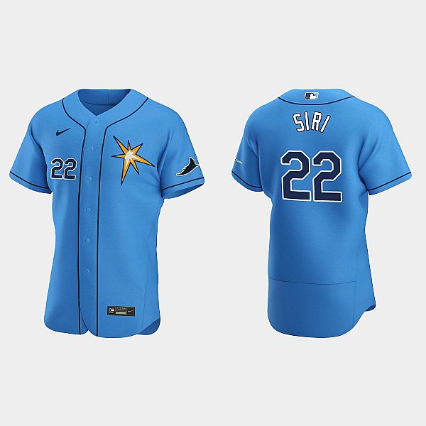  Mens Youth Tampa Bay Rays #22 Jose Siri Light Blue Spring Training FlexBase Jersey 