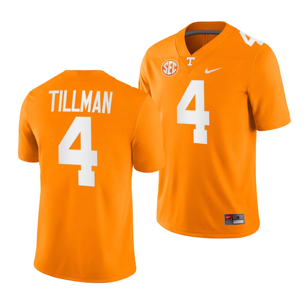  Mens Youth Tennessee Volunteers #4 Cedric Tillman Nike Orange College Football Game Jersey 