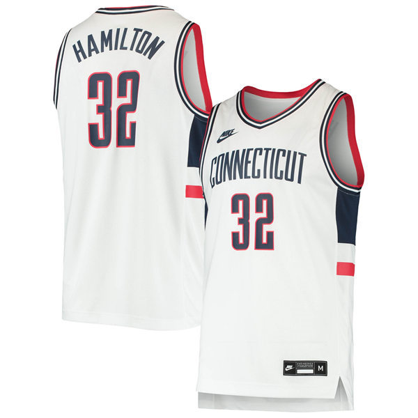  Mens Youth UConn Huskies #32 Richard Hamilton Nike 2022 White Connecticut Basketball Game Jersey 