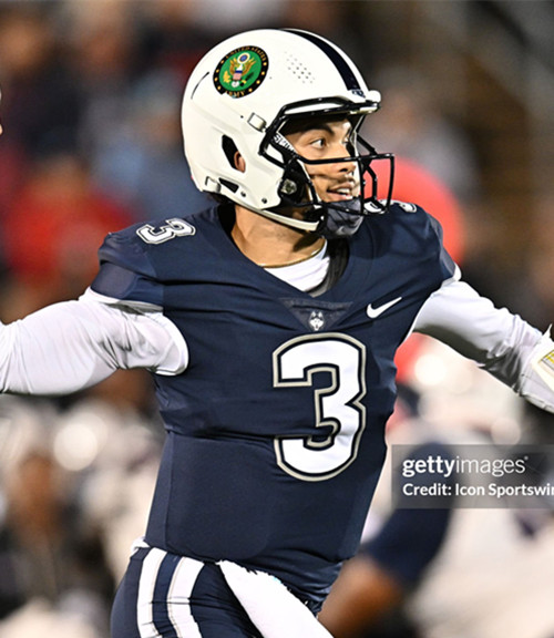  Mens Youth Uconn Huskies #3 Nick Evers 2025 Navy College Football Game Jersey 
