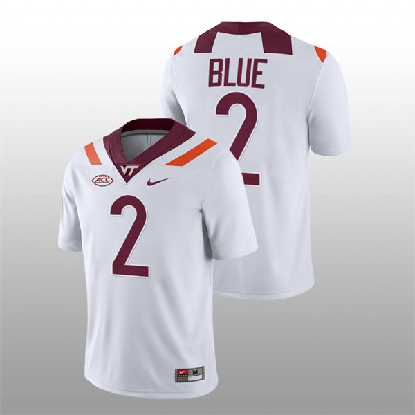  Mens Youth Virginia Tech Hokies #2 Jadan Blue Nike White College Game Football Jersey 