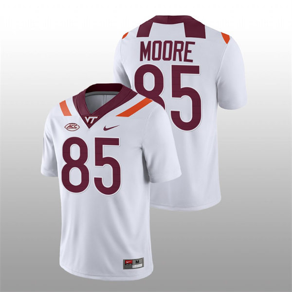  Mens Youth Virginia Tech Hokies #85 Peter Moore Nike White College Game Football Jersey 