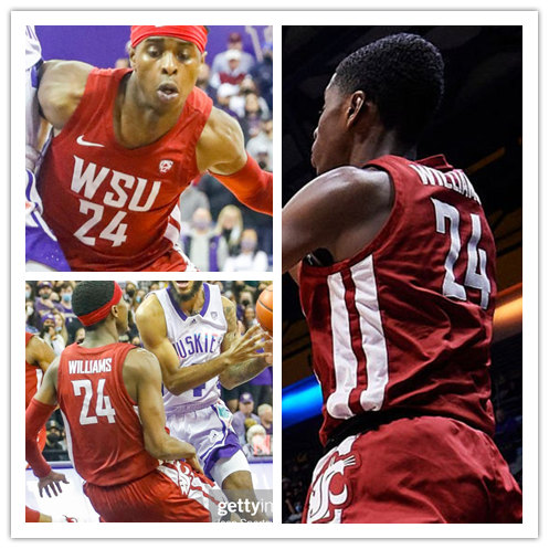  Mens Youth Washington State Cougars #24 Noah Williams Nike 2022 Crimson College Basketball Game Jersey 