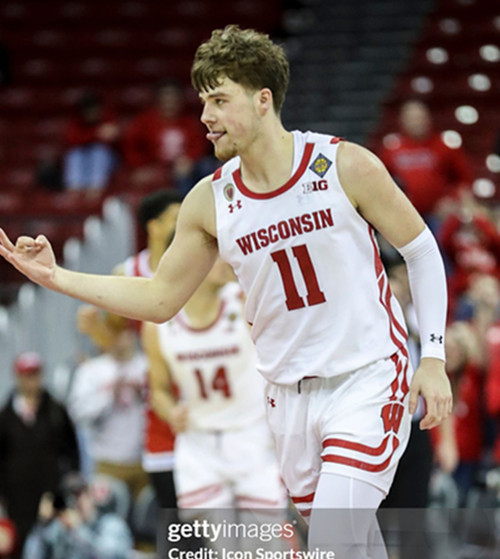  Mens Youth Wisconsin Badgers #11 Max Klesmit White College Basketball Game Jersey 