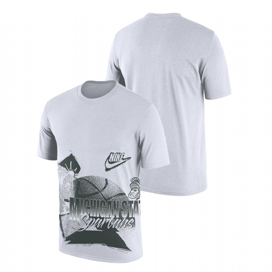  Michigan State Spartans 90s-style White T-Shirt College Basketball