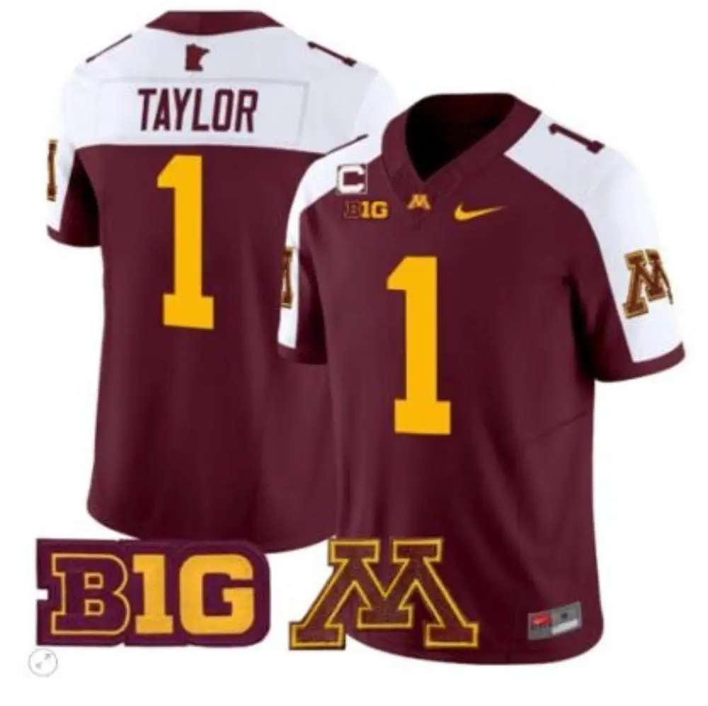  Minnesota Golden Gophers #1 Darius Taylor Maroon White Gratitude F.U.S.E. Limited Football Jersey 