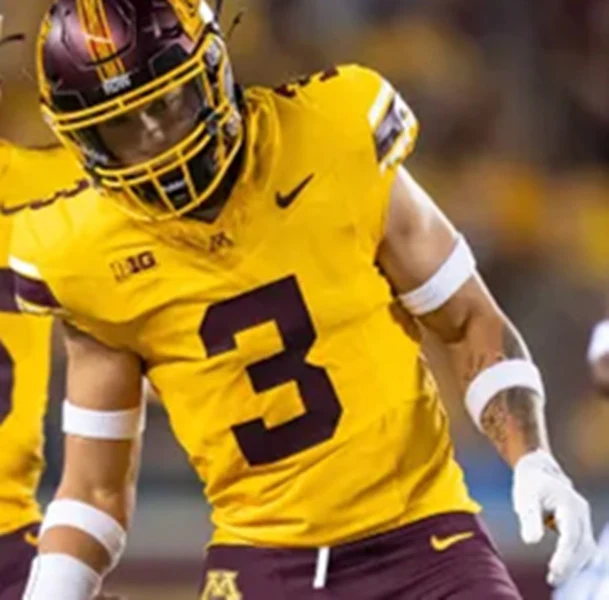  Minnesota Golden Gophers #3 Koi Perich 2025 Gold Nike F.U.S.E. limited College Football Game Jersey 
