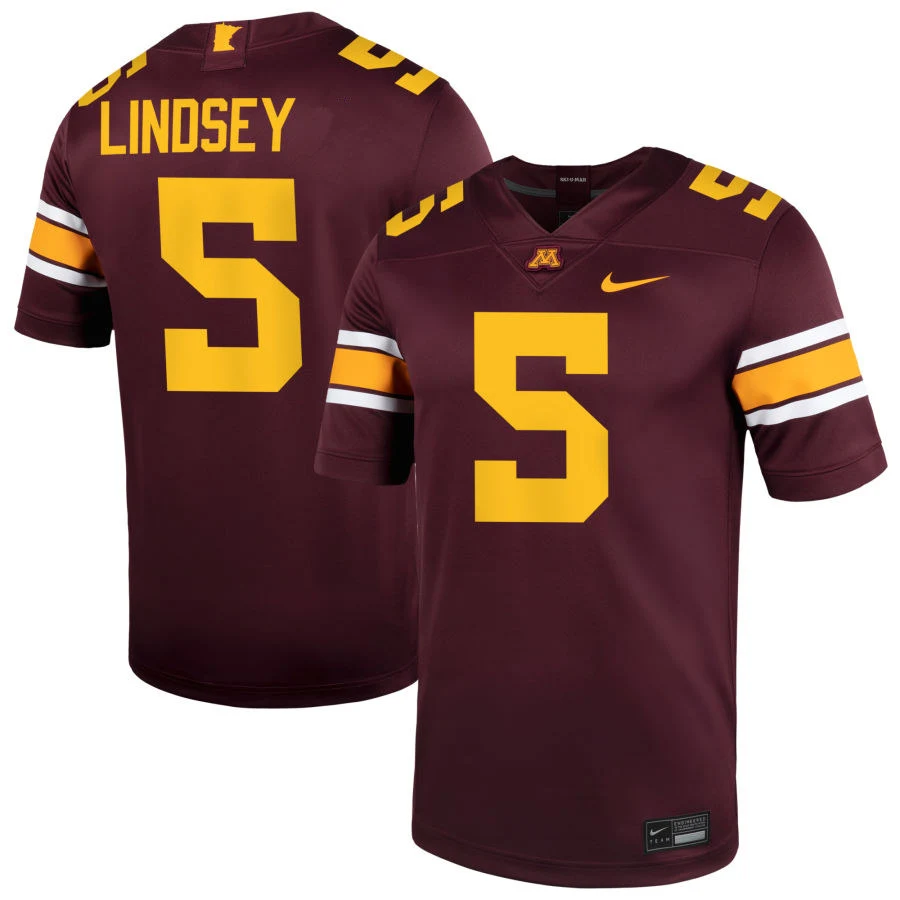  Minnesota Golden Gophers #5 Drake Lindsey Nike 2025 Maroon Nike F.U.S.E. Liminted Football Game Jersey 