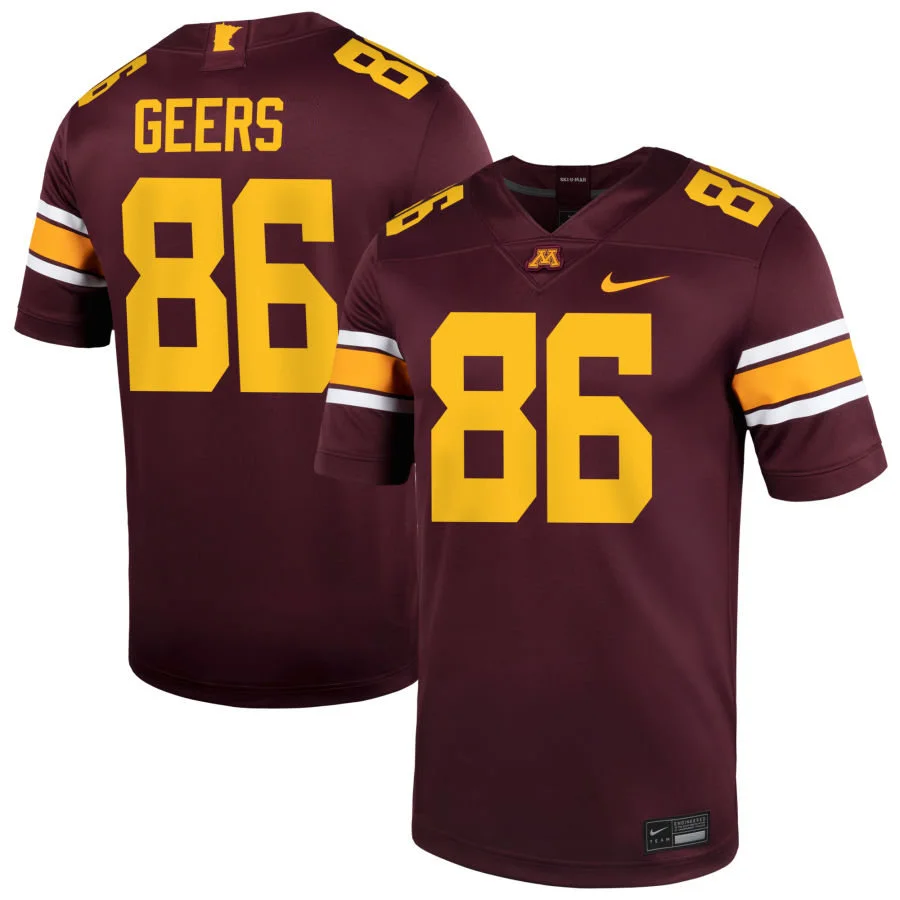  Minnesota Golden Gophers #86 Jameson Geers Nike 2025 Maroon Nike F.U.S.E. Liminted Football Game Jersey 