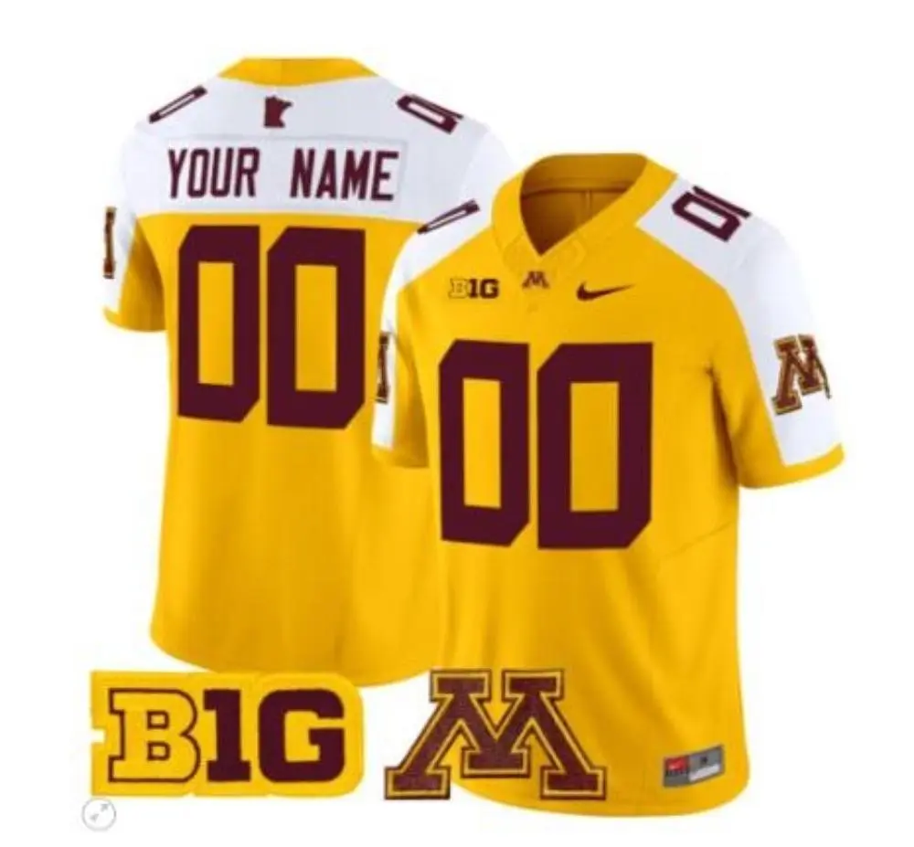  Minnesota Golden Gophers Custom Gold White Gratitude F.U.S.E. Limited Football Jersey 