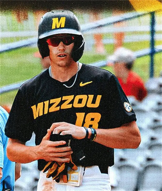  Missouri Tigers Custom Black two-Button Pullover Mizzou Baseball Game Jersey 