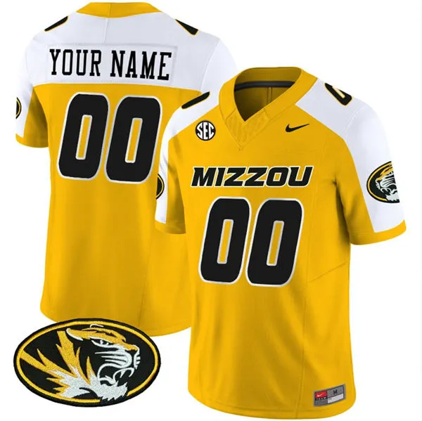  Missouri Tigers Custom Gold White Football Gratitude F.U.S.E. Limited Jersey 