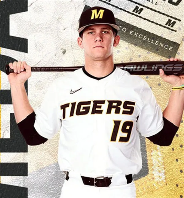 Missouri Tigers Custom White Tigers Baseball Game Jersey 