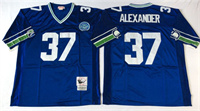  Mitchell&Ness Seattle Seahawks #37 Shaun Alexander Blue Throwback Jersey 