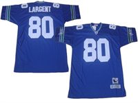  Mitchell&Ness Seattle Seahawks #80 Steve Largent  Blue Throwback Jersey 