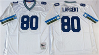  Mitchell&Ness Seattle Seahawks #80 Steve Largent White Throwback Jersey 